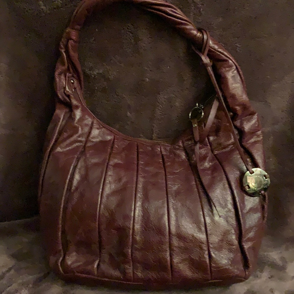 Donald J Pliner Leather pleated bag